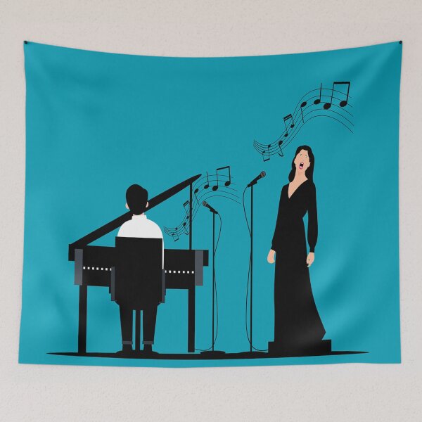 Item preview, A Singer & Her Piano Accompanist  designed and sold by BrightrDayMusicArt.