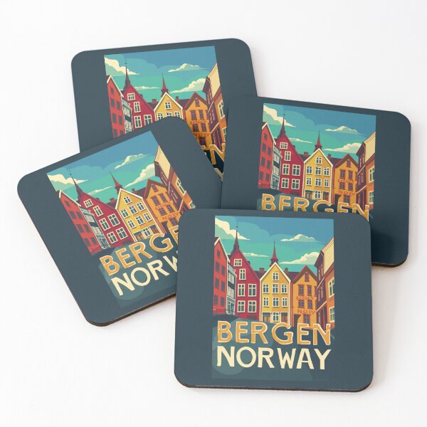 Item preview, A Vintage Travel Illustration of Bergen - Norway  designed and sold by GoodOldVintage.