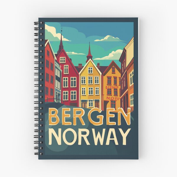 Item preview, A Vintage Travel Illustration of Bergen - Norway  designed and sold by GoodOldVintage.