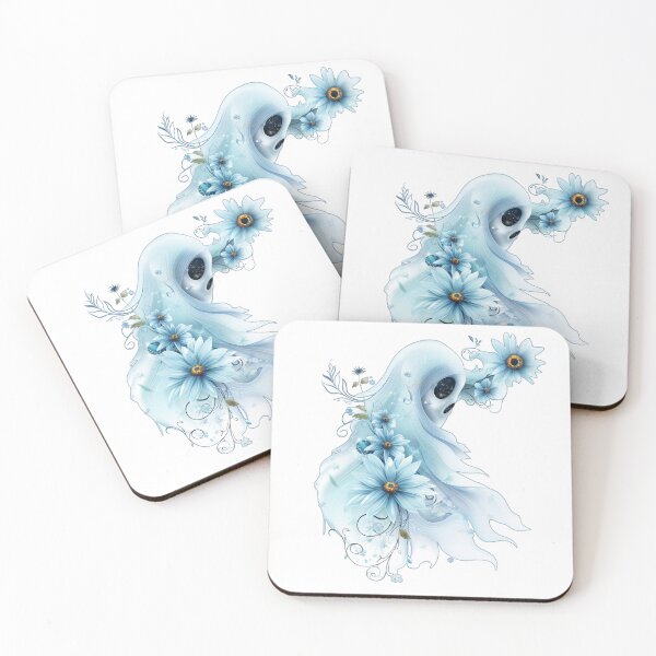 Aperçu de l'œuvre Blue Floral Ghost créée et vendue par DigitCrea.