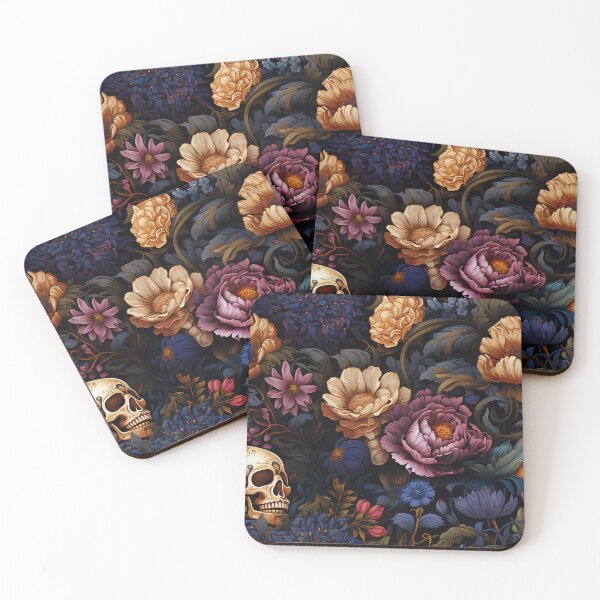 Item preview, Skull And Purple Flowers designed and sold by karsad.