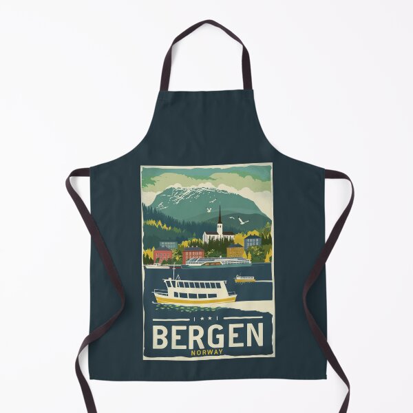 Item preview, A Vintage Travel Illustration of Bergen - Norway  designed and sold by GoodOldVintage.