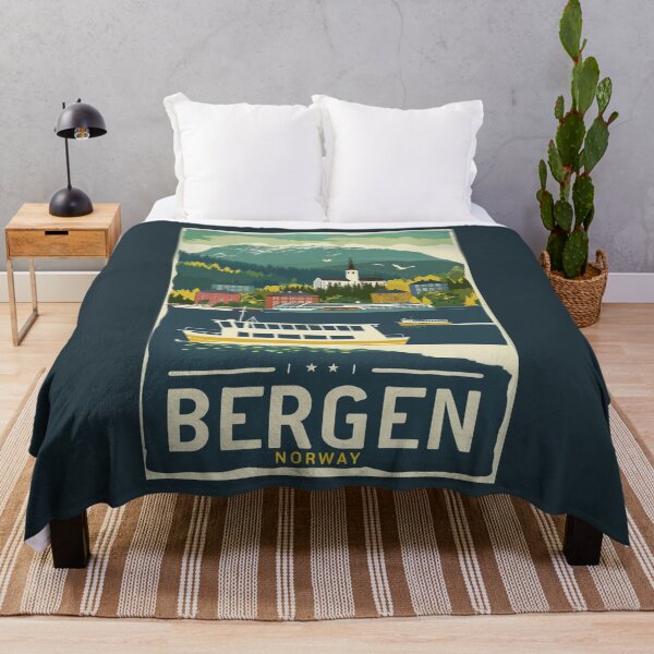Item preview, A Vintage Travel Illustration of Bergen - Norway  designed and sold by GoodOldVintage.