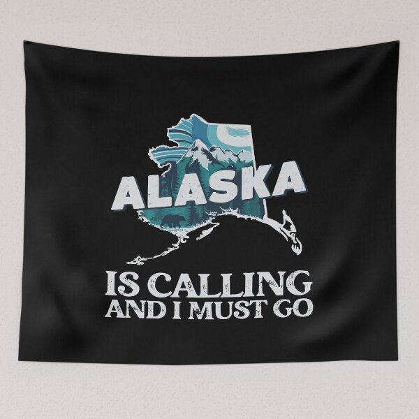 Item preview, Travel quote Alaska is calling and I must go: Vintage Alaska travel poster – retro minimal design for nature and adventure lovers designed and sold by pod24.