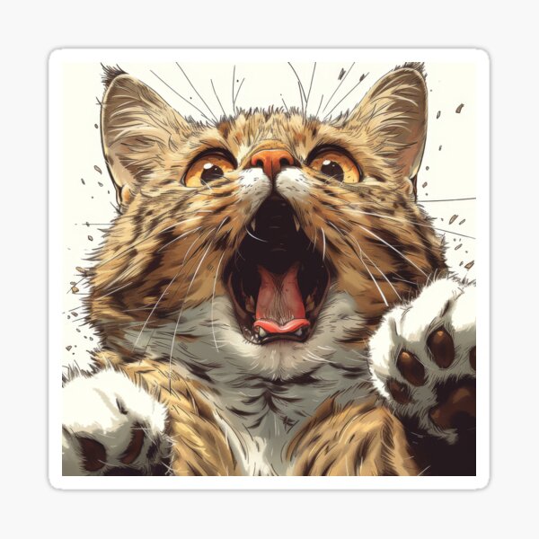 Item preview, Cat with playful paws designed and sold by wolfgangrainer.