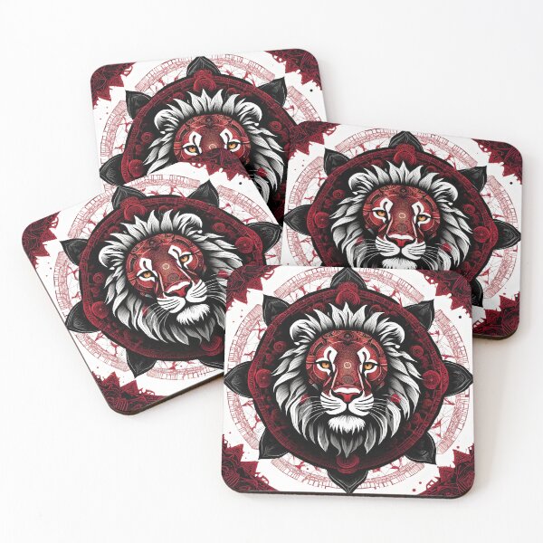Item preview, Red Lion Mandalas with Exquisite Details designed and sold by MandalasShops.