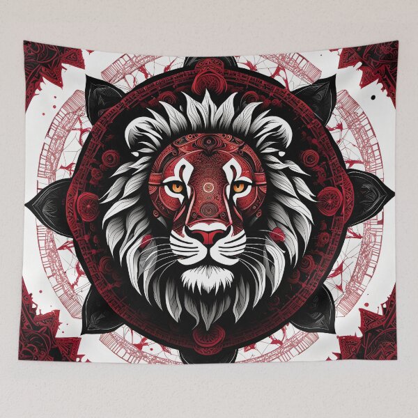 Item preview, Red Lion Mandalas with Exquisite Details designed and sold by MandalasShops.