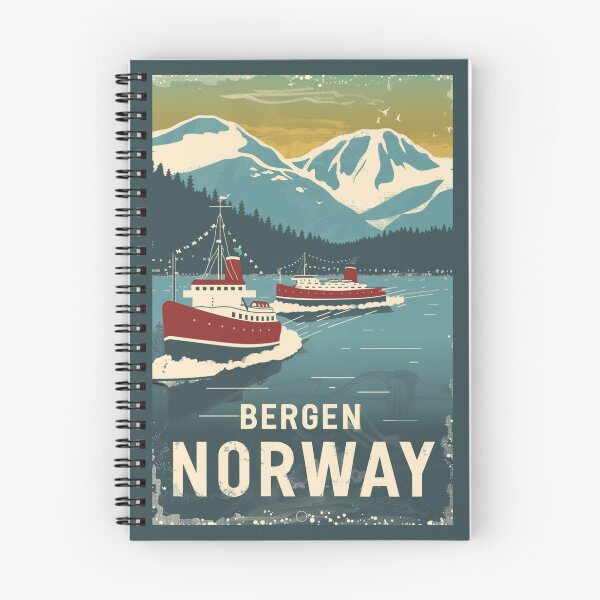 Item preview, A Vintage Travel Illustration of Bergen - Norway  designed and sold by GoodOldVintage.