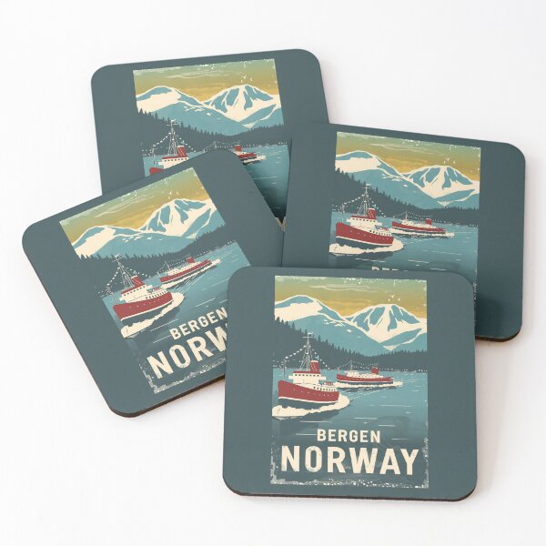 Item preview, A Vintage Travel Illustration of Bergen - Norway  designed and sold by GoodOldVintage.
