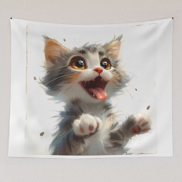 Item preview, Cat with playful paws designed and sold by wolfgangrainer.