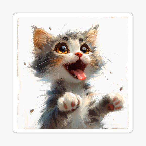 Item preview, Cat with playful paws designed and sold by wolfgangrainer.