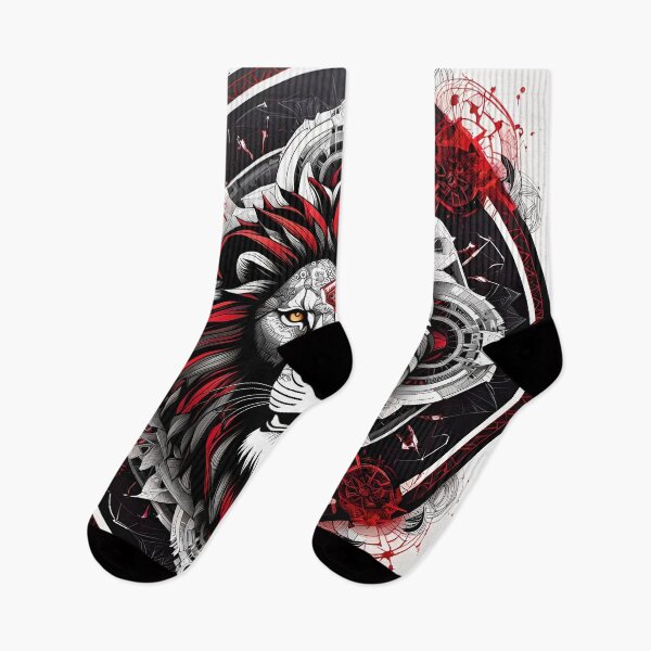 Item preview, Sacred Lion Mandalas in Red and Black Colors designed and sold by MandalasShops.