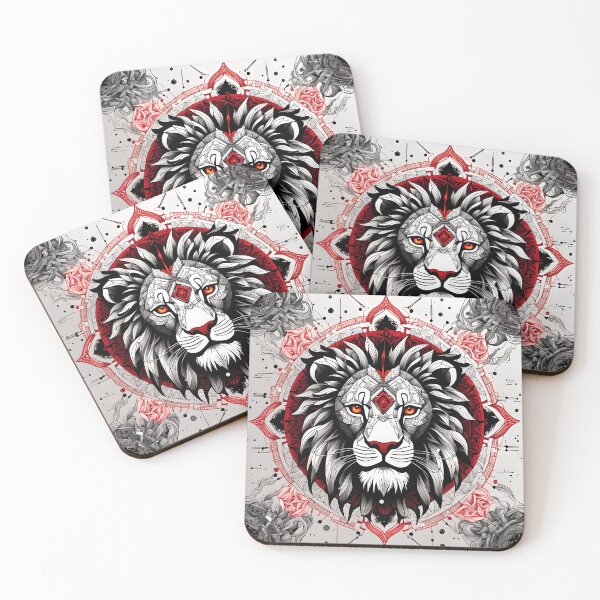 Item preview, Lion Mandala with Tribal Motifs designed and sold by MandalasShops.