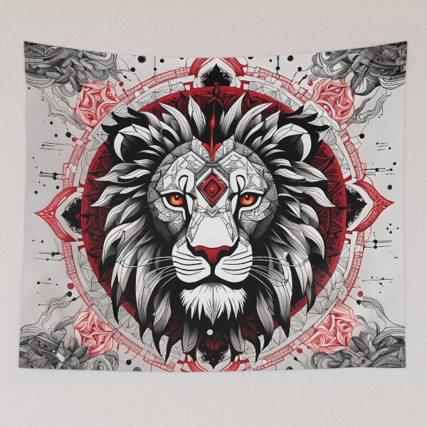 Item preview, Lion Mandala with Tribal Motifs designed and sold by MandalasShops.