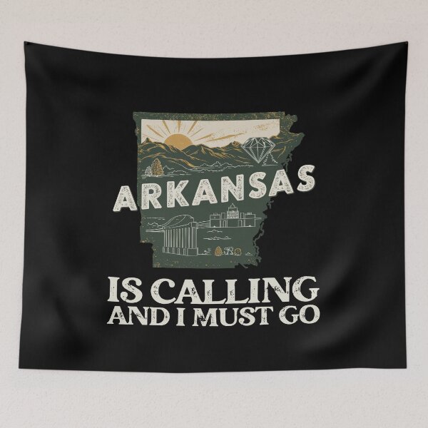 Item preview, Travel quote Arkansas is calling and I must go: Vintage Arkansas travel poster – Retro minimal design for explorers and adventurers designed and sold by pod24.