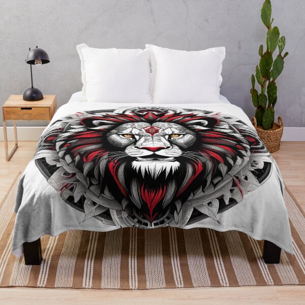 Item preview, Tribal Lion Mandala with Geometric Details designed and sold by MandalasShops.