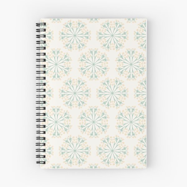Item preview, Stained glass effect flowers teal and cream on ecru background designed and sold by cezidesign.