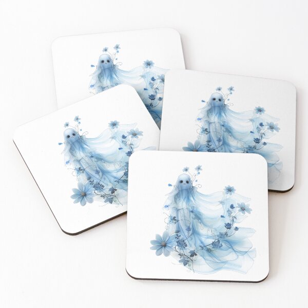 Aperçu de l'œuvre Blue Floral Ghost créée et vendue par DigitCrea.