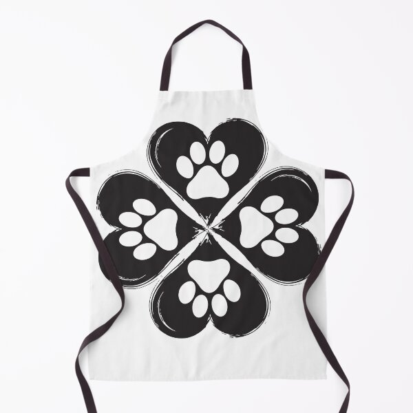 Item preview, Lucky Paw Print Black Heart Clover Illustration designed and sold by DesignsbySisco.