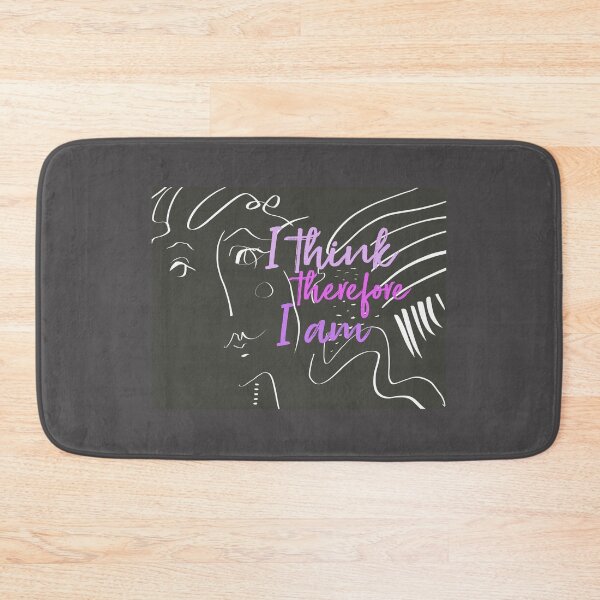 Item preview, I Think Therefore I Am Quote On Line Drawing designed and sold by art64.