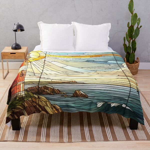 Item preview, Lighthouse by the Ocean Stained Glass design designed and sold by CattyCornerPOD.