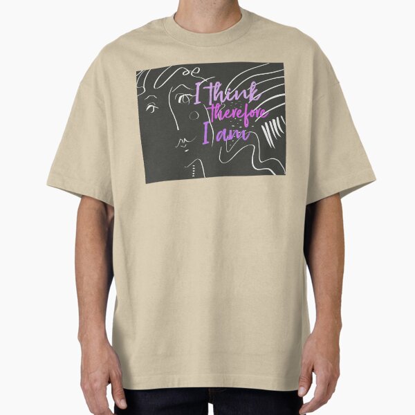Item preview, I Think Therefore I Am Quote On Line Drawing designed and sold by art64.