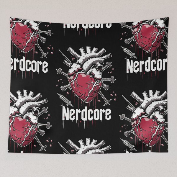 Item preview, “Nerdcore” Heart Art with Retrofuturistic Graffiti designed and sold by Piotrek0001.