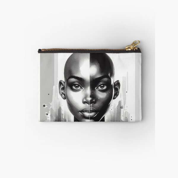 Item preview, Mulher negra em aquarela representando o poder feminino em preto, cinza e branco designed and sold by GirlaineSQ.