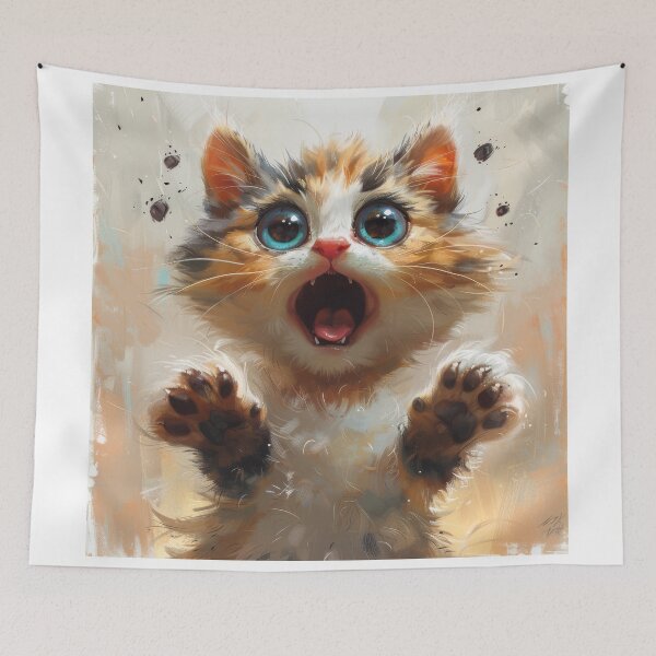 Item preview, Cat with playful paws designed and sold by wolfgangrainer.