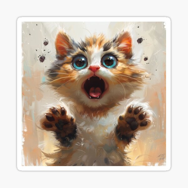 Item preview, Cat with playful paws designed and sold by wolfgangrainer.