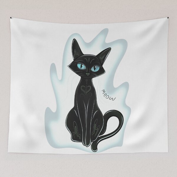 Item preview, Cute Black Cat with Blue Eyes - "Meow" Nail designed and sold by PLANn.