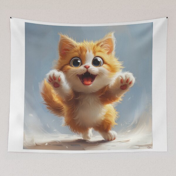 Item preview, Cat with playful paws designed and sold by wolfgangrainer.