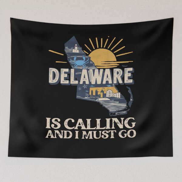 Item preview, Travel saying Delaware is calling and I must go: Vintage travel poster Delaware - Retro adventure in minimal style designed and sold by pod24.