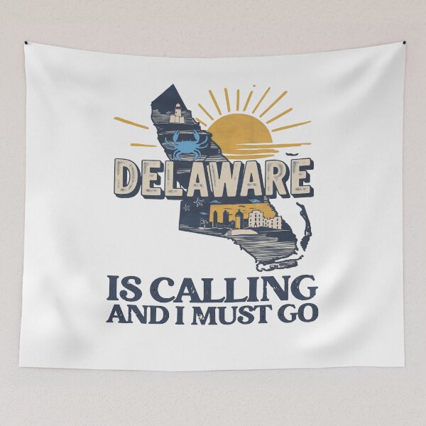 Item preview, Travel saying Delaware is calling and I must go: Vintage travel poster Delaware - Retro adventure in minimal style designed and sold by pod24.