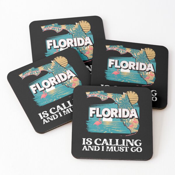 Item preview, Travel saying Floridais calling and I must go: Vintage travel poster Florida - retro adventure in minimal style designed and sold by pod24.