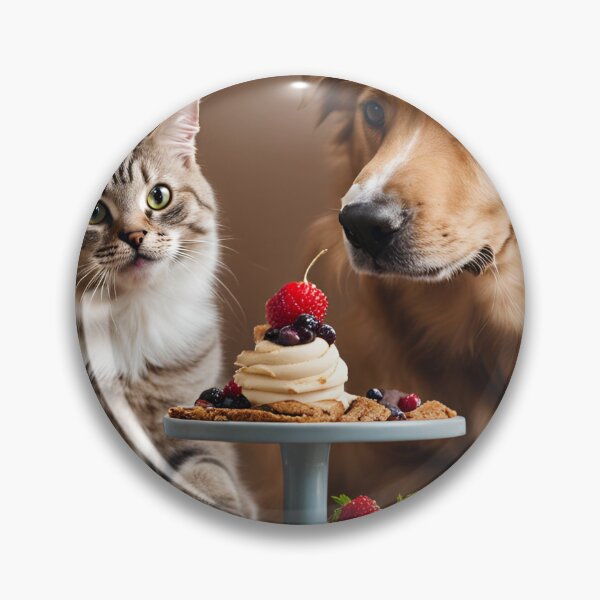Item preview, Cat and Dog Enjoing Dessert. designed and sold by Lilixlilica.