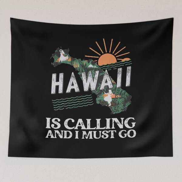Item preview, Travel saying Hawaii is calling and I must go: Vintage travel poster Hawaii - retro adventure in minimal style designed and sold by pod24.