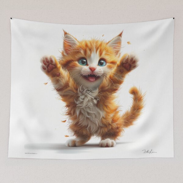 Item preview, Cat with playful paws designed and sold by wolfgangrainer.