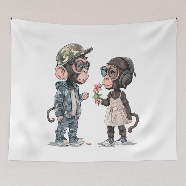 Item preview, Cute baby monkeys designed and sold by ArtFusionVibe.