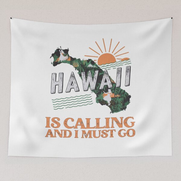 Item preview, Travel saying Hawaii is calling and I must go: Vintage travel poster Hawaii - retro adventure in minimal style designed and sold by pod24.