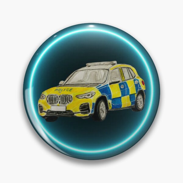 Item preview, Devon & Cornwall police car neon blue badge designed and sold by Truck drawing art.