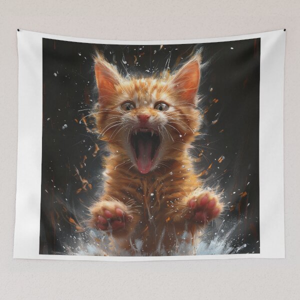 Item preview, Cat with playful paws designed and sold by wolfgangrainer.