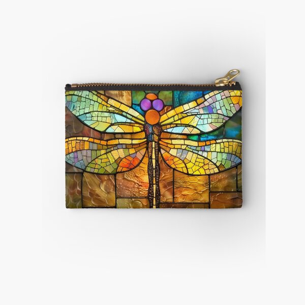 Item preview, Colorful stained glass dragonfly artwork with bright hues. designed and sold by Artessie.