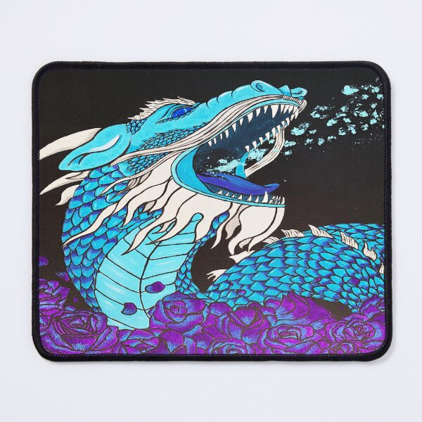 Item preview, Blue Dragon and Roses designed and sold by WiseWitch.