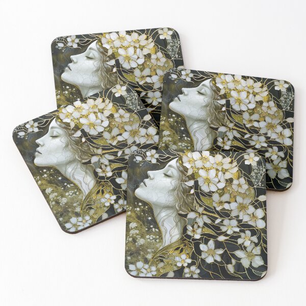 Item preview, Woman with floral headpiece in an intricate design designed and sold by Artessie.