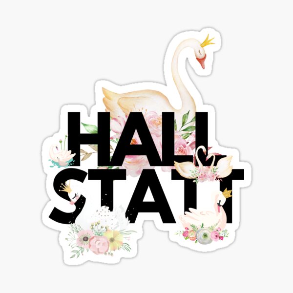 Elegant Swans of Hallstatt Sticker