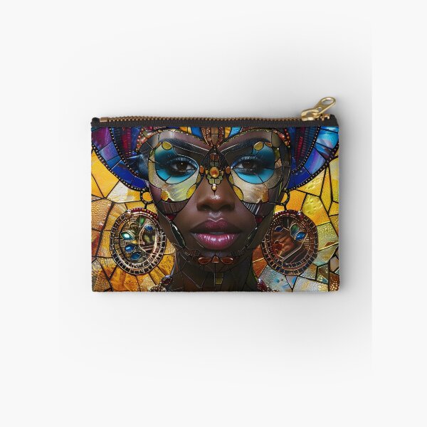 Item preview, Vibrant stained glass art showcasing colorful African woman  designed and sold by Artessie.