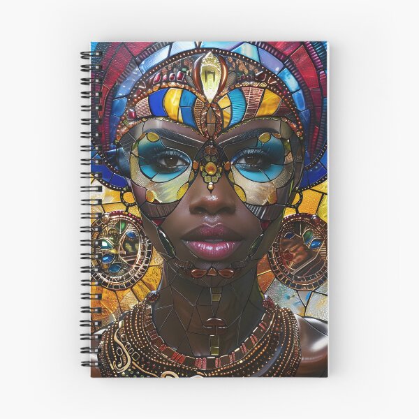 Item preview, Vibrant stained glass art showcasing colorful African woman  designed and sold by Artessie.