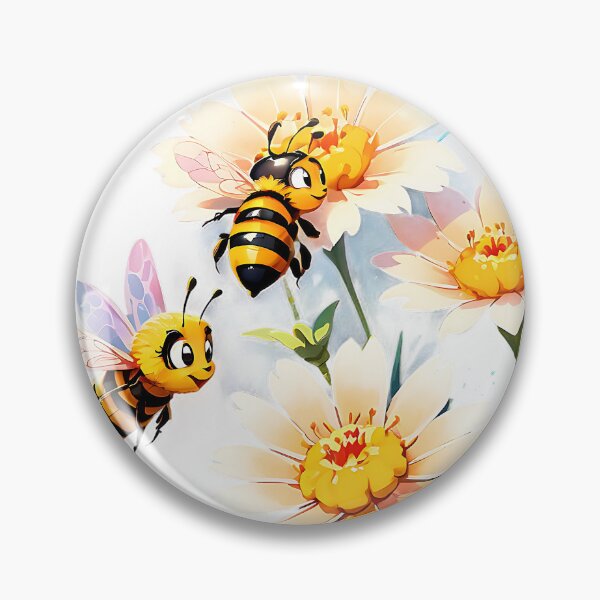 Item preview, bees on daisies designed and sold by eriktartufo.