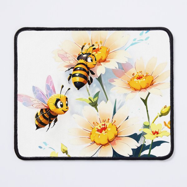 Item preview, bees on daisies designed and sold by eriktartufo.
